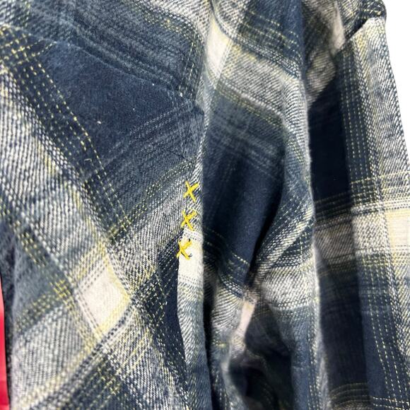 Scotch Soda Blue Plaid Cropped Flannel Top Women Sz XL Tomboy Femm Mountain Town - Picture 8 of 16